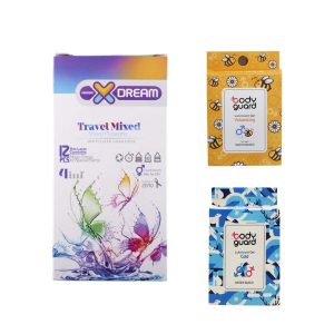 کاندوم میکس تراول ایکس دریم با پک ژل خنک کننده حجم دهنده