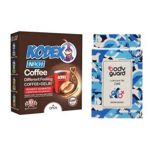خرید کاندوم کدکس 3 عددی تاخیری کافی + ژل خنک کننده