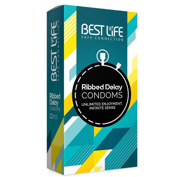 خرید کاندوم شیاردار تاخیری بست لایف BEST LIFE RIBBED DELAY